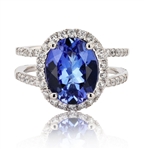  App: $7,020 3.79ct Tanzanite and 0.66ctw Diamond Platinum Ring (Vault_R44) 