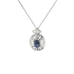 Sapphire Sterling Silver Pendant 