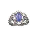 1.75CT Oval Cut Violet Tanzanite And Sterling Silver Ring