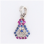 14K White Gold 0.45CT Sapphire Pendant -PNR-