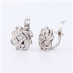 14K White Gold 0.45CT Diamond Antique Earrings -PNR-