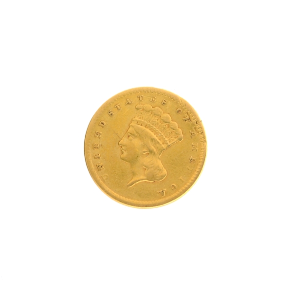 1856 $1 U.S. Indian Princess Head Gold Coin