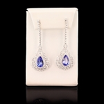  APP: $33,260 6.74ctw Tanzanite and 3.35ctw Diamond 14K White Gold Dangle Earrings (Vault_R45) 