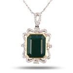  APP: $36,265 12.36ct Emerald and 0.83ctw Diamond 18K Yellow and White Gold Pendant (Vault_R45) 