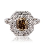  APP: $8,395 1.57ct Fancy Dark Yellowish Brown CENTER Diamond 14K White Gold Ring (2.31ctw Diamonds) GIA CERTIFIED (Vault_R45) 