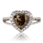  APP: $7,760 2.01ct CENTER Fancy Yellowish Brown Diamond Platinum Ring (2.35ctw Diamonds) (Vault_R45) 