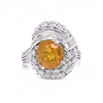  APP: $22,850 4.01ct Yellow Sapphire and 1.38ctw Diamond Platinum Ring (Vault_R45) 