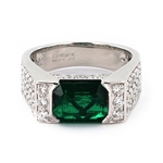  APP: $29,370 2.37ct Emerald and 1.37ctw Diamond 18K White Gold Ring (Vault_R45) 