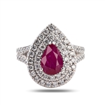  APP: $27,860 2.29ct MOZAMBIQUE Ruby and 1.26ctw Diamond Platinum Ring (GIA CERTIFIED) (Vault_R45) 