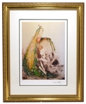 Louis Icart (Peacock) - Museum Framed Print  29H x 25W