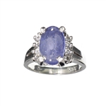 8.25CT Violet Blue Tanzanite And Colorless Topaz Platinum Over Sterling Silver Ring 