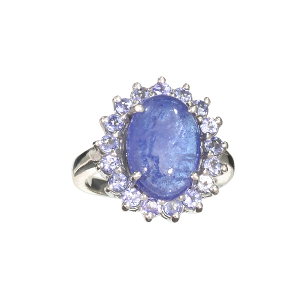 6.67CT Tanzanite And Sterling Silver Ring 