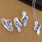 1.78CT Tanzanite and White Topaz Sterling Silver Collection 