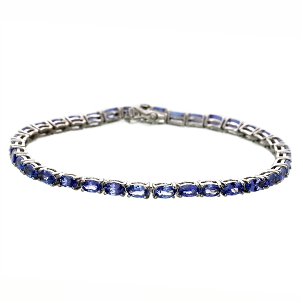 8.75CT Tanzanite Sterling Silver Bracelet 