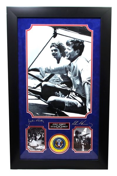 John F. Kennedy And Jacqueline Kennedy Plate Signed Fabulous Memorabilia 32H x 20W