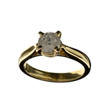 14KT. Gold, 0.95CT Round Cut Diamond Ring