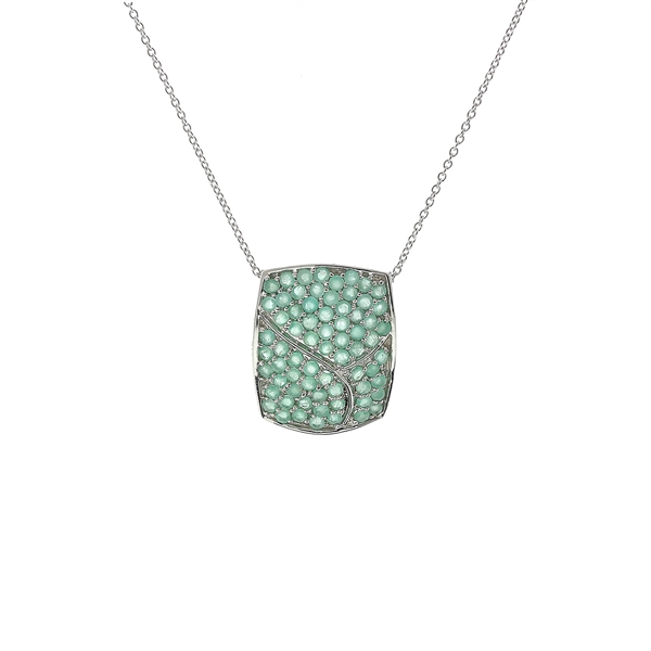 Emerald Sterling Silver Pendant 