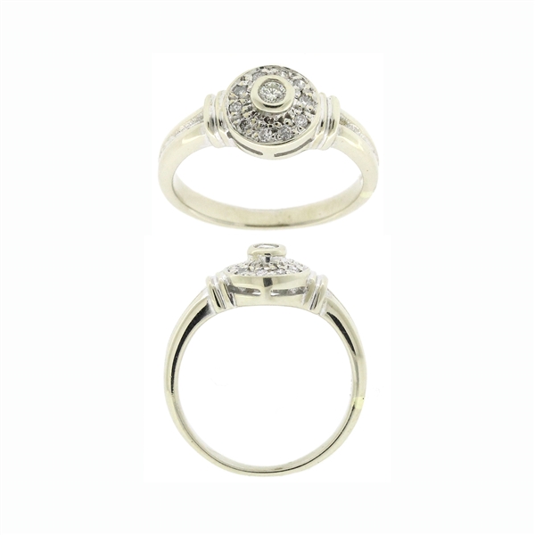 14KT White Gold 0.12CT Diamond Ring -PNR-