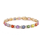  APP: $29,760 15.22ctw Multicolor Sapphire and 1.21ctw Diamond 14K Yellow Gold Bracelet (Vault_R45) 