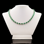  APP: $50,167 29.41ctw Emerald and 6.69ctw Diamond 14K White Gold Necklace (Vault_R45) 