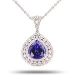  APP: $38,990 7.70ct Tanzanite and 1.34ctw Diamond Platinum Pendant (GIA CERTIFIED) (Vault_R45) 