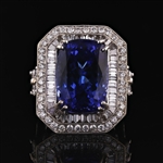  APP: $55,400 16.49ct Tanzanite and 2.81ctw Diamond 18KT White Gold Ring (GIA CERTIFIED) (Vault_R45) 