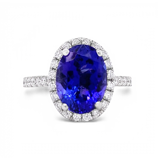  APP: $9,982 3.78ct Tanzanite and 0.50ctw Diamond 18K White Gold Ring (Vault_R45) 