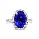  APP: $9,982 3.78ct Tanzanite and 0.50ctw Diamond 18K White Gold Ring (Vault_R45) 