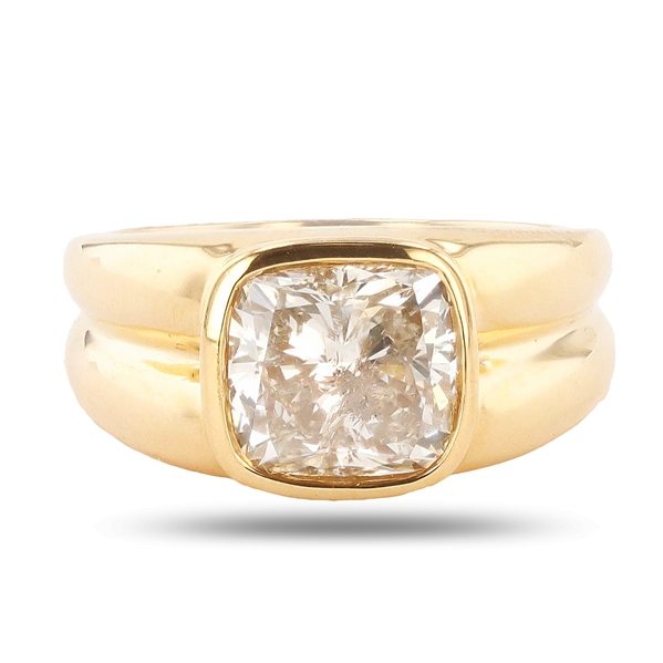  APP: $51,345 3.26ct SI3 CLARITY H COLOR CENTER Diamond 18K Yellow Gold Ring (Vault_R45) 