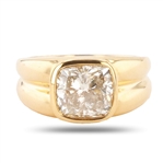  APP: $51,345 3.26ct SI3 CLARITY H COLOR CENTER Diamond 18K Yellow Gold Ring (Vault_R45) 