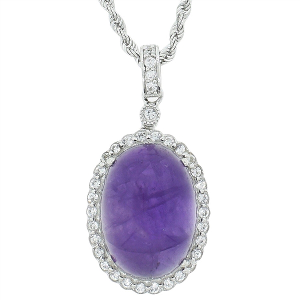  APP: $1,335 15.97ct Amethyst and 0.61ctw Sapphire Pendant/Necklace (Vault_R45) 