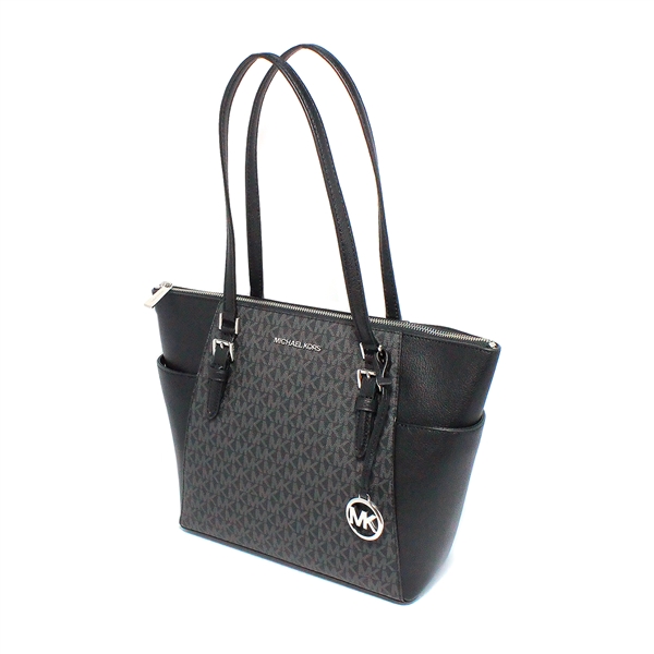 Brand New Michael Kors Charlotte NS TZ Tote Leather Black (Retail Price) $448