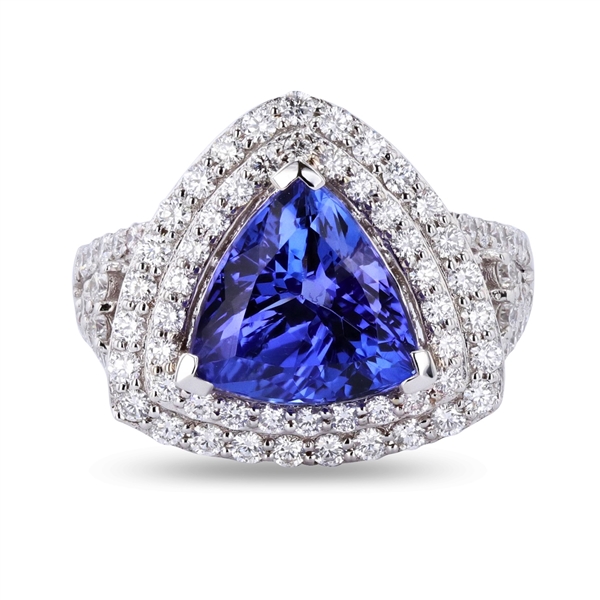  APP: $10,822 3.38ct Tanzanite and 0.97ctw Diamond 14K White Gold Ring (Vault_R45) 