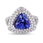  APP: $10,822 3.38ct Tanzanite and 0.97ctw Diamond 14K White Gold Ring (Vault_R45) 