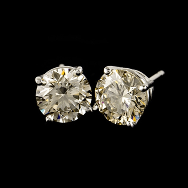 14KT White Gold, 2.20CT Round Brilliant Cut Diamond Earrings (VGN B-130)