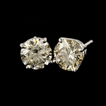 14KT White Gold, 2.20CT Round Brilliant Cut Diamond Earrings (VGN B-130)