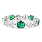  APP: $95,720 32.68ctw Emerald and 4.33ctw Diamond 18K White Gold Bracelet (Vault_R45) 