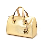 Brand New Michael Kors Grayson Leather Pale Gold Medium Tote