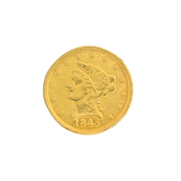 1845 $2.50 U.S. Liberty Head Gold Coin