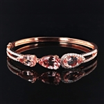 App: $17,900 9.99ctw Morganite and 1.32ctw Diamond 14K Rose Gold Bangle (Vault_R46) 