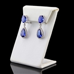 App: $40,273 16.04ctw Tanzanite and 1.04ctw Diamond 18K White Gold Dangle Earrings (Vault_R46) 