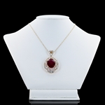 App: $10,500 16.70ct Ruby and 3.40ctw Diamond 14K White and Yellow Gold Pendant (Vault_R46) 