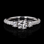 App: $6,285 0.50ct SI2 CLARITY CENTER Diamond 18K White Gold Ring (1.38ctw Diamonds) GIA CERTIFIED (Vault_R46) 