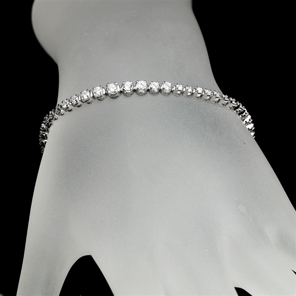 Custom Made Fine Jewelry 2.00CT Round Brilliant Cut Diamonds in 14KT White Gold Bracelet Setting (VGN A-36)