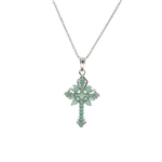 Emerald Sterling Silver Pendant 