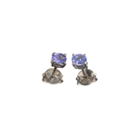 0.40CT Oval Cut Tanzanite And Sterling Silver Earrings