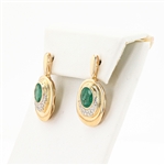 App: $15,270 3.53ctw Emerald and 0.37ctw Diamond 14K Yellow Gold Earrings (Vault_R46) 