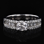 App: $5,200 0.53ct CENTER Diamond 14K White Gold Ring (1.05ctw Diamonds) (Vault_R46) 