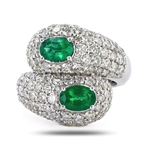 App: $28,900 1.40ctw Emerald and 3.82ctw Diamond Platinum Ring (Vault_R46) 