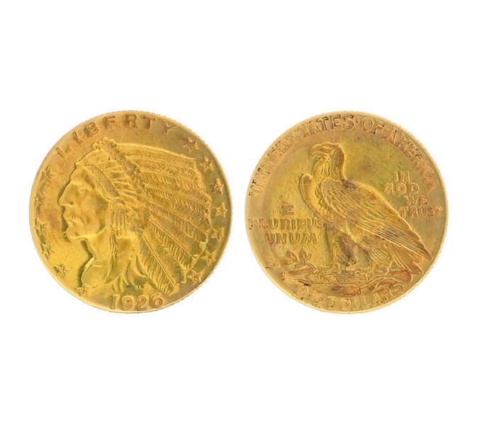 1926 $2.50 U.S. Indian Head Gold Coin